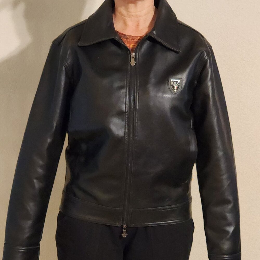 Reportage (R.G.A.) Italy Stile Black Leather Jacket